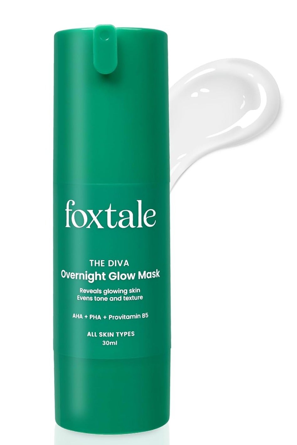 Overnight Glow Mask | 4% Glycolic Acid | 3% Lactic Acid |Reduces Blackheads, Whiteheads | 30 Second Salon like Brightening Facial for Glowing Skin | Men & Women - 30ml