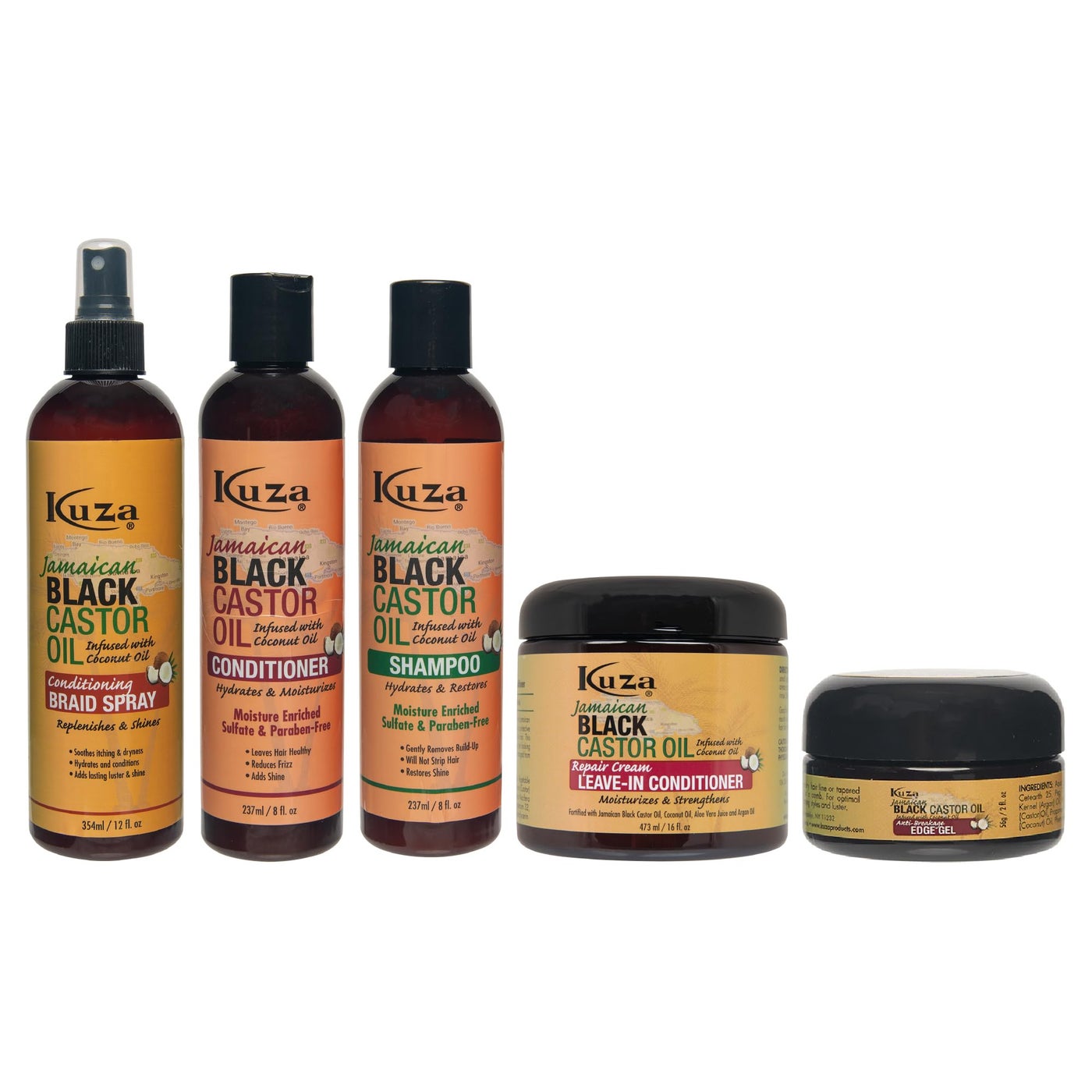 Kuza Jamaican Black Castor Oil Conditioner - Infused with Coconut Oil - for All Hair Types and Color-Treated Hair, 8 fl oz
