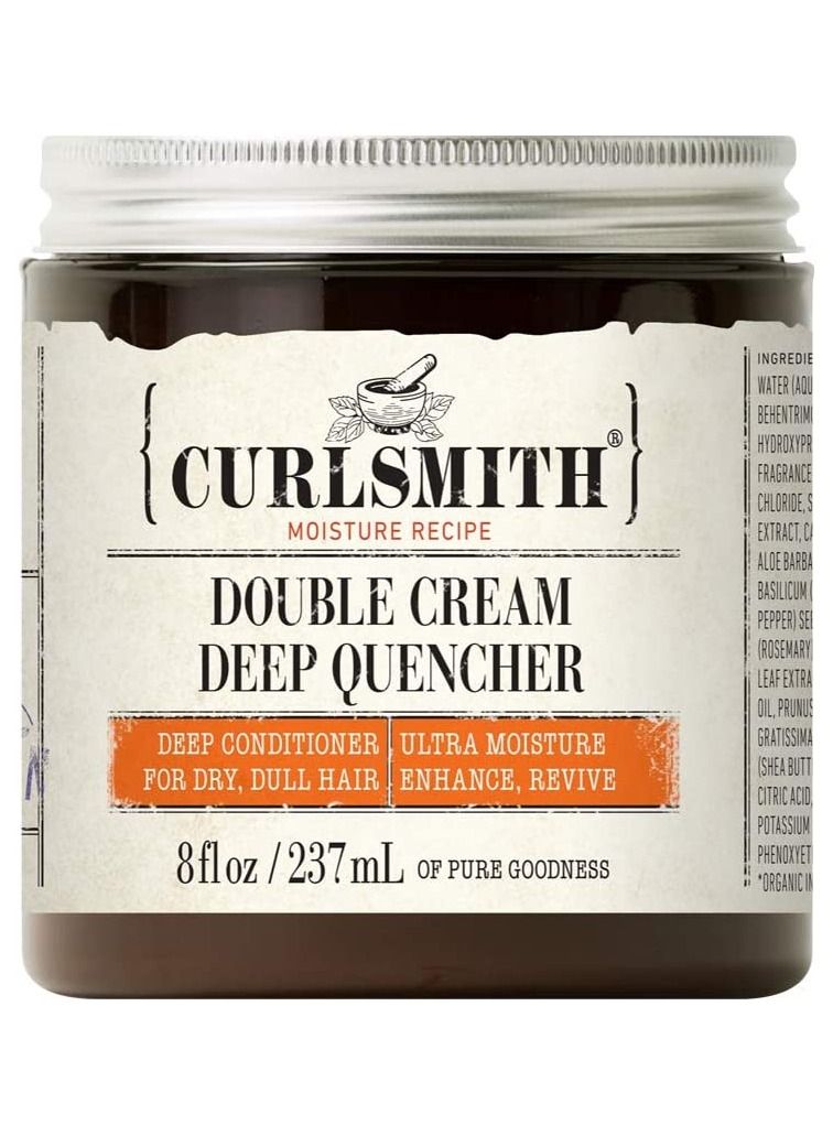 Curlsmith - Double Cream Deep Quencher - Vegan Moisturising Deep Conditioner for Ultra Dry, Wavy, Curly or Coily Hair (8oz)