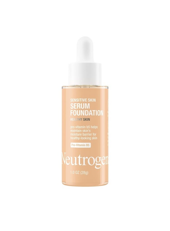 Healthy Skin Sensitive Skin Serum Foundation with Pro-Vitamin B5, Color Correcting & Pore Minimizing Liquid Foundation & Face Serum, Buildable Coverage, Light/Medium 02, 1 oz