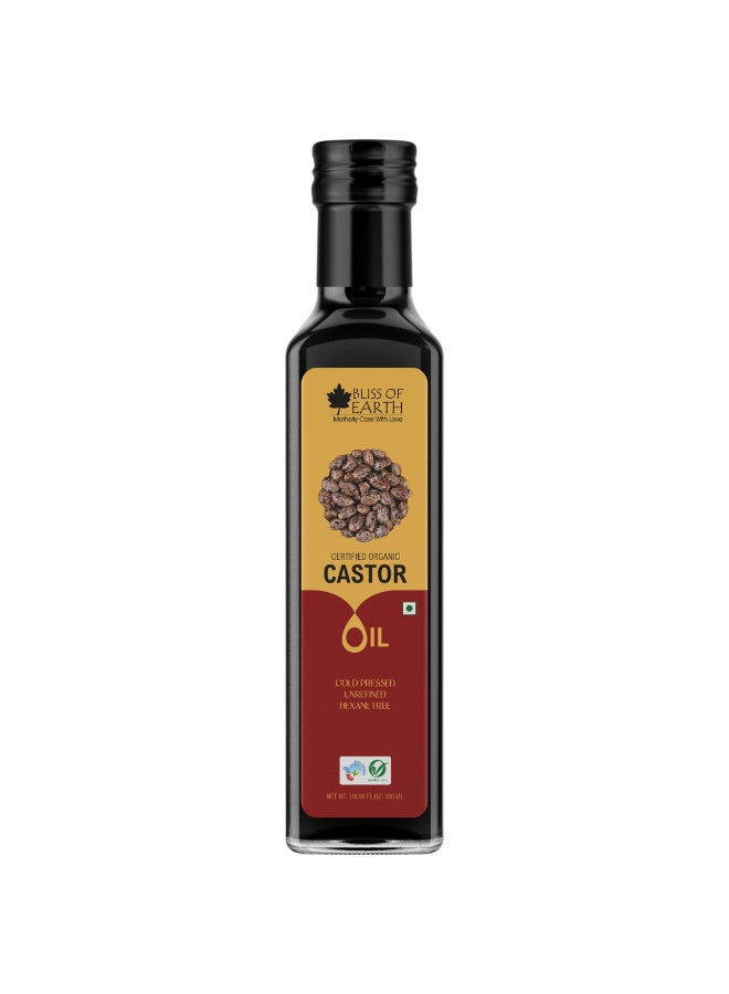 500ML Certified Organic Castor Oil for Hair Growth Cold Pressed & Hexane Free