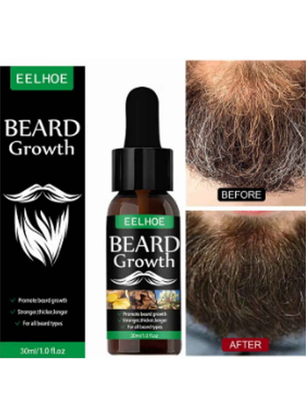 Beard Growth Oil, Natural Organic Hair Growth Oil Beard Oil Enhancer Facial Nutrition Moustache Grow Beard Shaping Tool Beard Care Products Hair Loss Products (30ml)