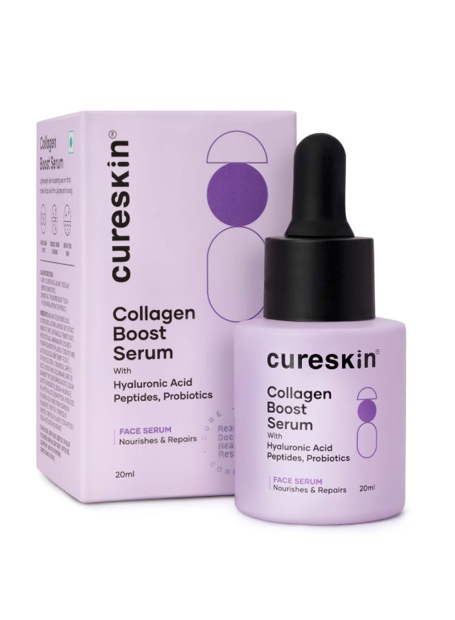 Cureskin Collagen Peptides for Women | Collagen Boost Hyaluronic Acid Serum | Plumps & Repairs with Hyaluronic Acid, Peptides and Probiotics