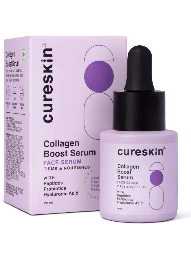 Cureskin Collagen Peptides for Women | Collagen Boost Hyaluronic Acid Serum | Plumps & Repairs with Hyaluronic Acid, Peptides and Probiotics
