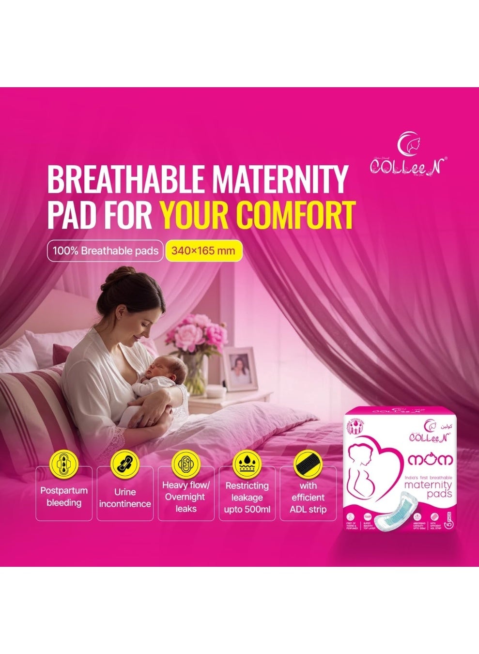 Colleen premium Breathable maternity 340x165mm 5 pad pack - image 5