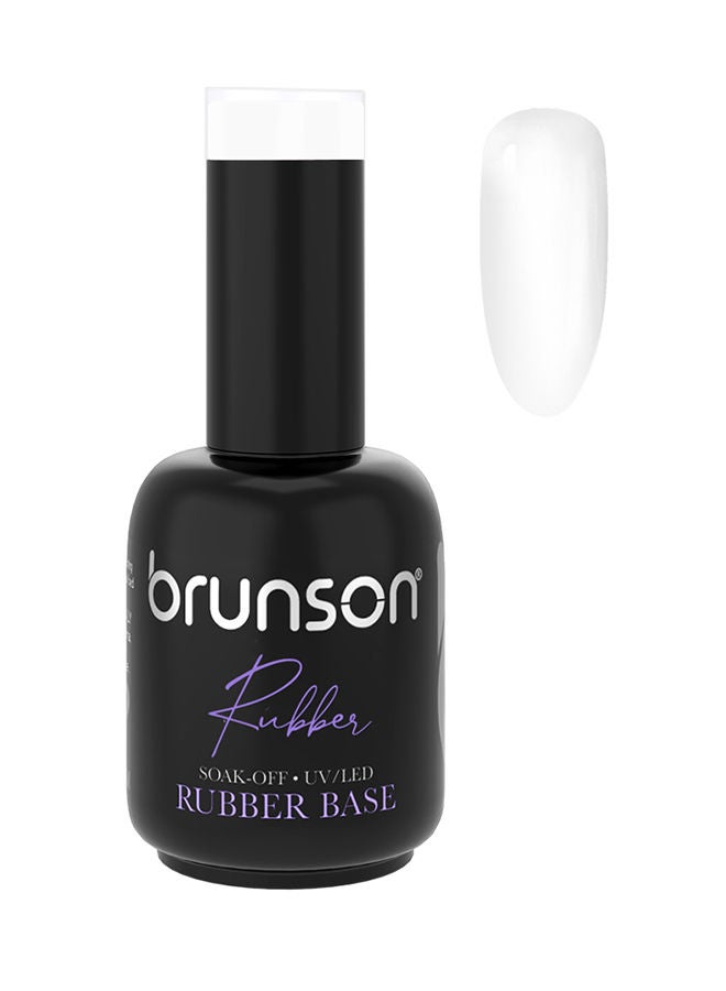 Rubber Base Gel Nail Polish Long Lasting Gel Polish Base for Chip Free Shine Strengthens French Manicure Pedicure Rubber Base Coat UV LED Rubber Gel Soak Off Nail Art Hard Gel Polish 18ml BRB03