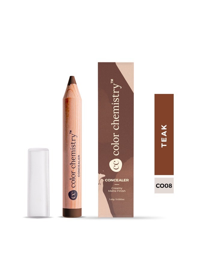 Color Chemistry Teak Concealer - 1.41 g, Vegan Concealer Sticks With Creamy Matte Formula, For Medium Coverage And Perfect Blending, Gmo And Fragrance Free