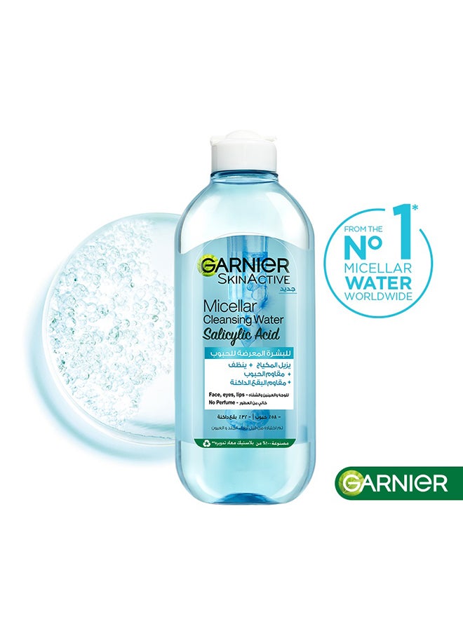 Garnier Skinactive Micellar Cleansing Water, with Salicylic Acid, For Acne Prone Skin 400ml Clear 400ml