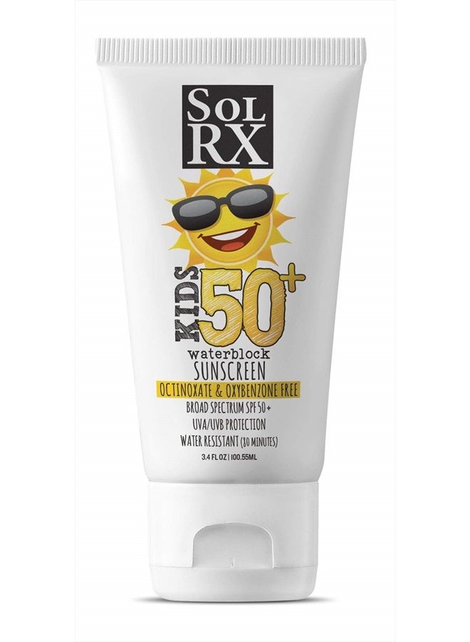 KID's SPORT Sunscreen SPF 50+ Oxybenzone Free Sunscreen, Reef Safe Sunscreen for Face and Body, Won't Run Into Eyes