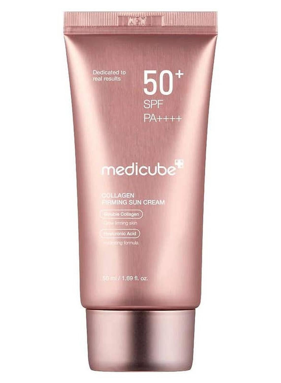 Collagen Firming Sun Cream 50ml, SPF50+ PA++++, Collagen Complex Water Resistant Sunscreen for Men and Women, Whitening, Wrinkle Improvement and UV Protection
