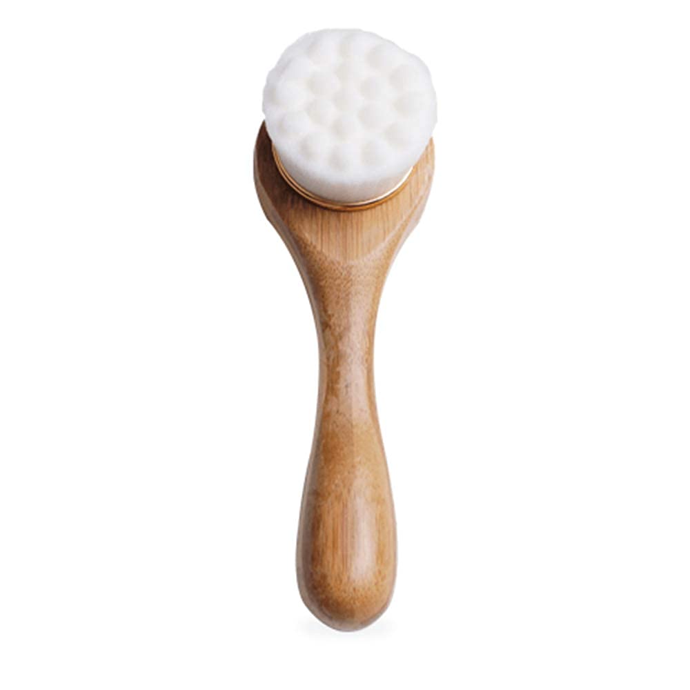Alana Mitchell Bamboo Facial Cleansing Brush â€“ Ultra Soft Face Scrubber â€“ Deep Cleansing & Exfoliating Face Brush â€“ Manual Scrub Facial Brush - Powerful Facial Skin Care Products for Youthful Skin