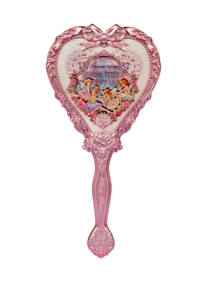 Midsummer Fairytales Hand Mirror Embossed Flower Hand Held Makeup Mirror-Vanilla