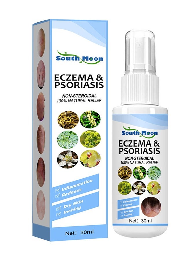 Eczema & Psoriasis Non-Steroidal100% Natural Relief，Dermatitis And Eczema Pruritus Psoriasis Spray, Say Goodbye To Scaly Skin, Eczema Relief Spray, Stops Burning And Itching 30ML