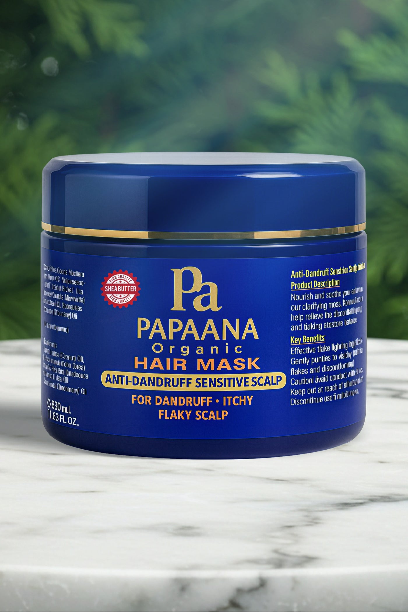 Anti-Dandruff Sensitive Hair Mask with Shea Butter – 350ml, Soothing & Nourishing Treatment for Scalp & Hair