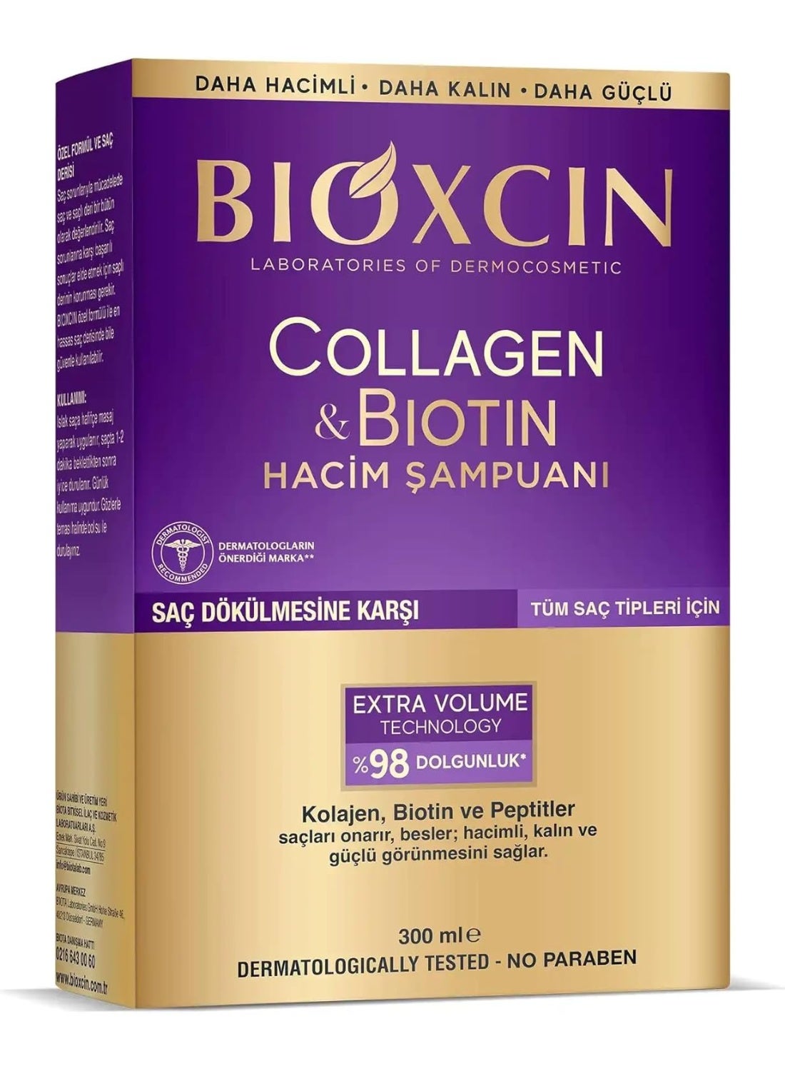 Collagen Biotin Volumizing Shampoo Extra Volume Strength Sulfate-Free, 300 ml