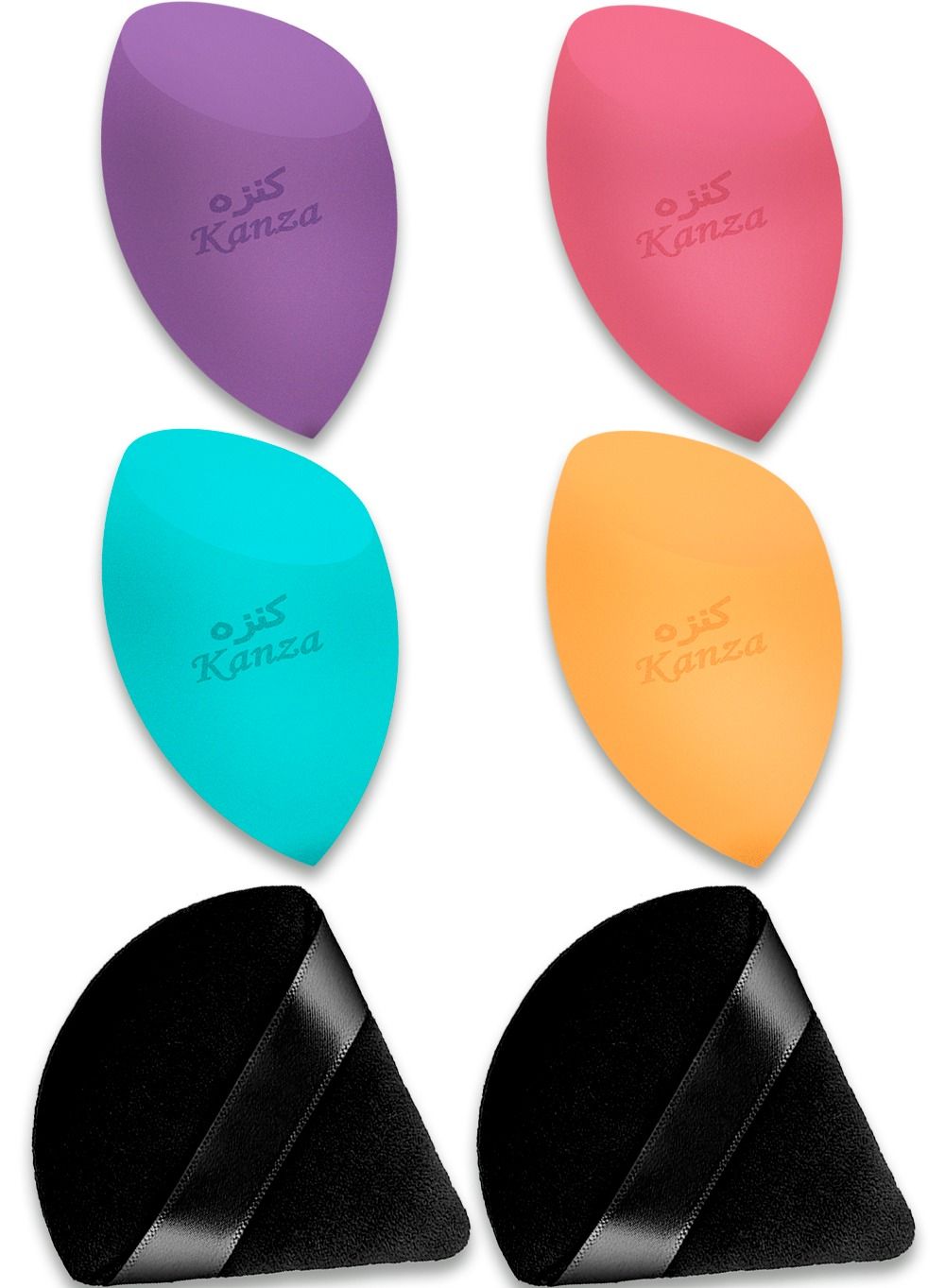 6 Pcs Makeup Sponge Set Triangle Powder Puff and Beauty Blender Make Up Sponge for Face Velour Powder Puff for Loose Powder Mineral Powder Foundation Makeup Tool
