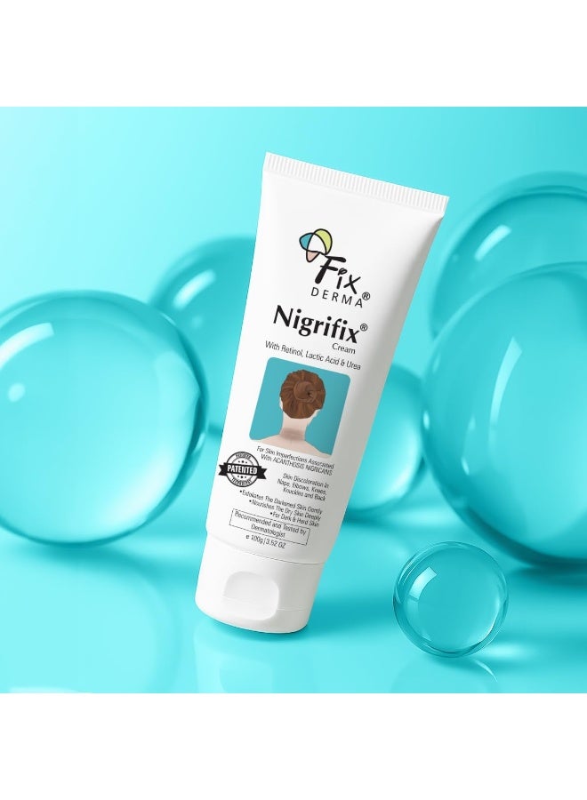 Fixderma Nigrifix Cream for Acanthosis Nigricans with Lactic Acid For Body Parts like Neck, Ankles, Knuckles, Armpits, Thighs & Elbows | Exfoliant 100 g (Pack of 2)