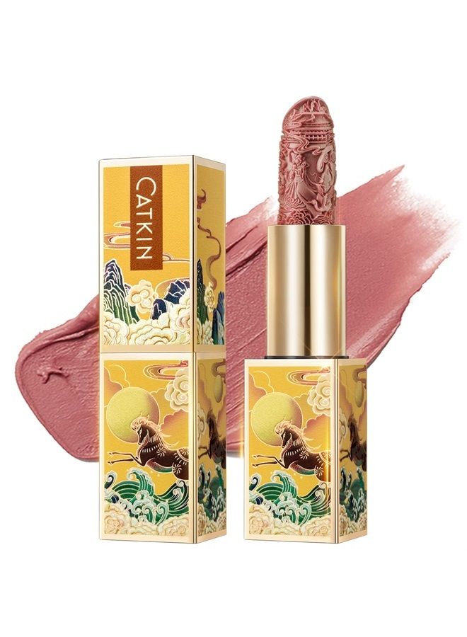 Matte Lipsticks Nude Lipstick Long Lasting Lipstick Lip Makeup Waterproof Matte Moisturizing Smooth Soft High Impact Lip Color Infused with Vitamin E and Avocado Oil