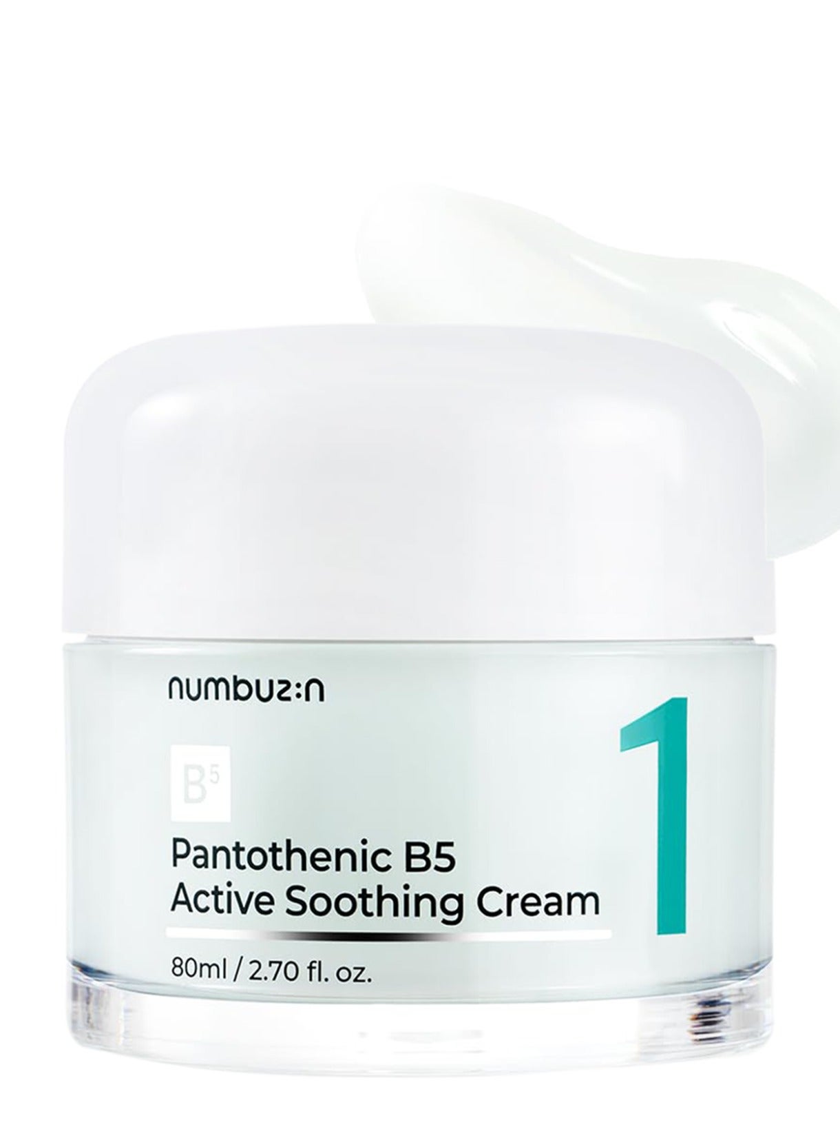 Numbuzin No.1 Pantothenic B5 Active Soothing Cream – Hydrating & Barrier Repair Moisturizer, 80ml – Soothes Sensitive Skin & Strengthens Skin Barrier