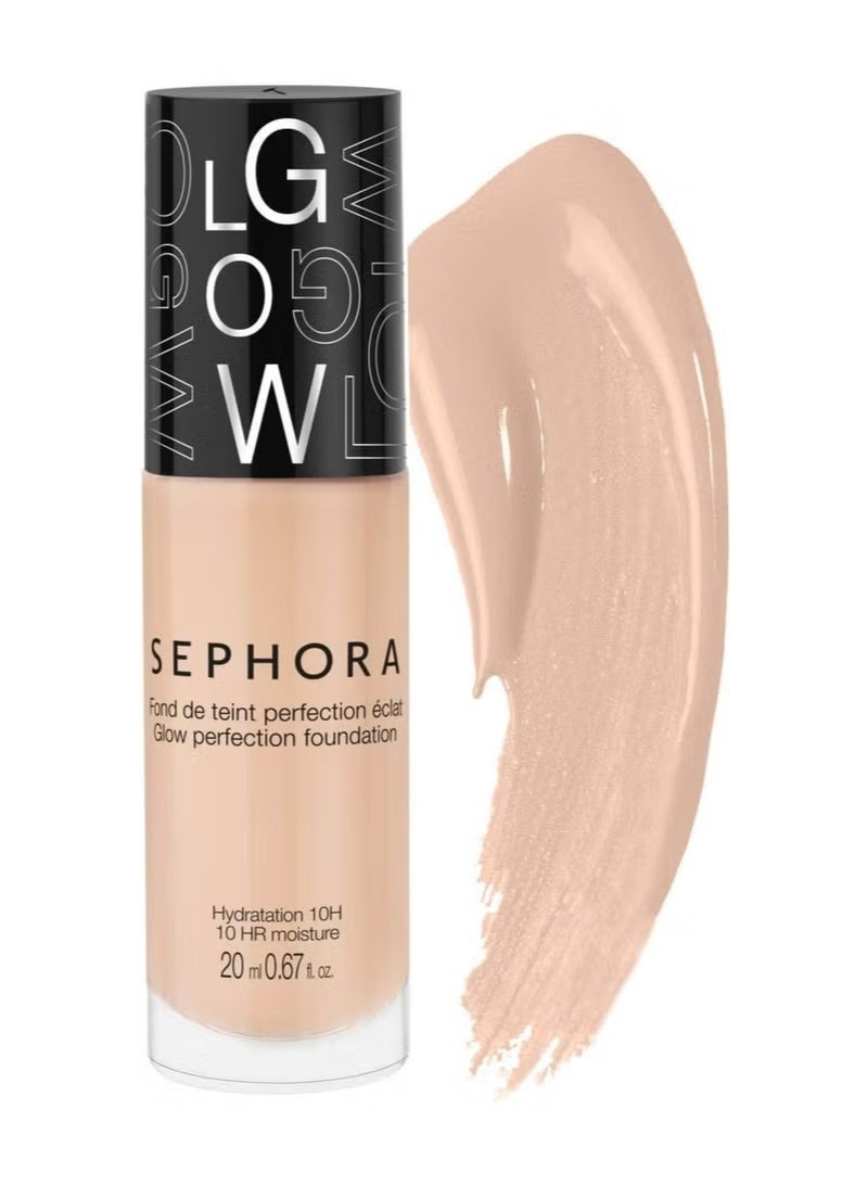 Sephora Glow Perfection Foundation 14 Beige Delicat 20ml | Lightweight Full Coverage Liquid Foundation for Radiant and Smooth Skin