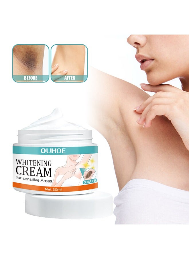 Whitening Cream For Sensitive Areas, Dark Spot Remover For Face And Body For Neck, Underarm Elbows Intimate Areas Knees And Private Areas, Bleaching Cream For Intimate Skin, Armpit, Neck, Knees