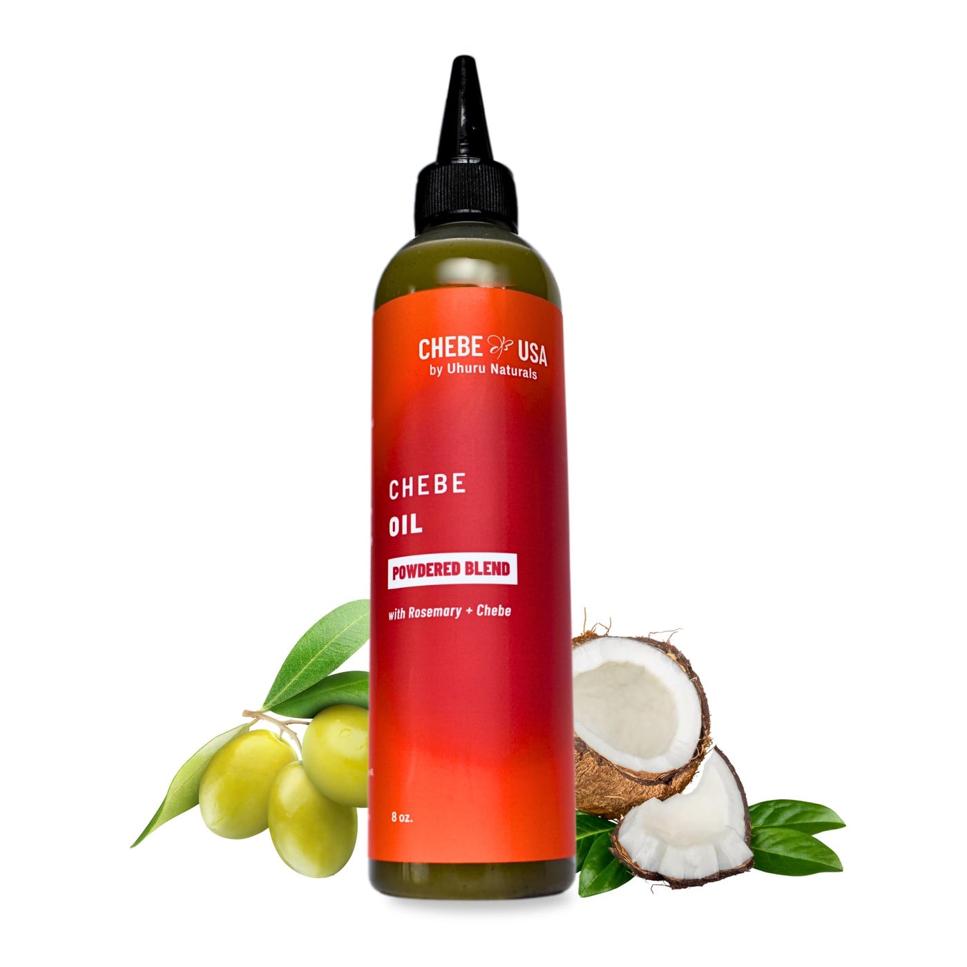 Original Chebe Oil Powdered Blend (8 oz) With Rosemary and Olive | Prevents Breakage, Retains Moisture, Nourishes Multi-Use Supports Length Retention Oil Natural Hair | ChebeUSA byUhuru Naturals