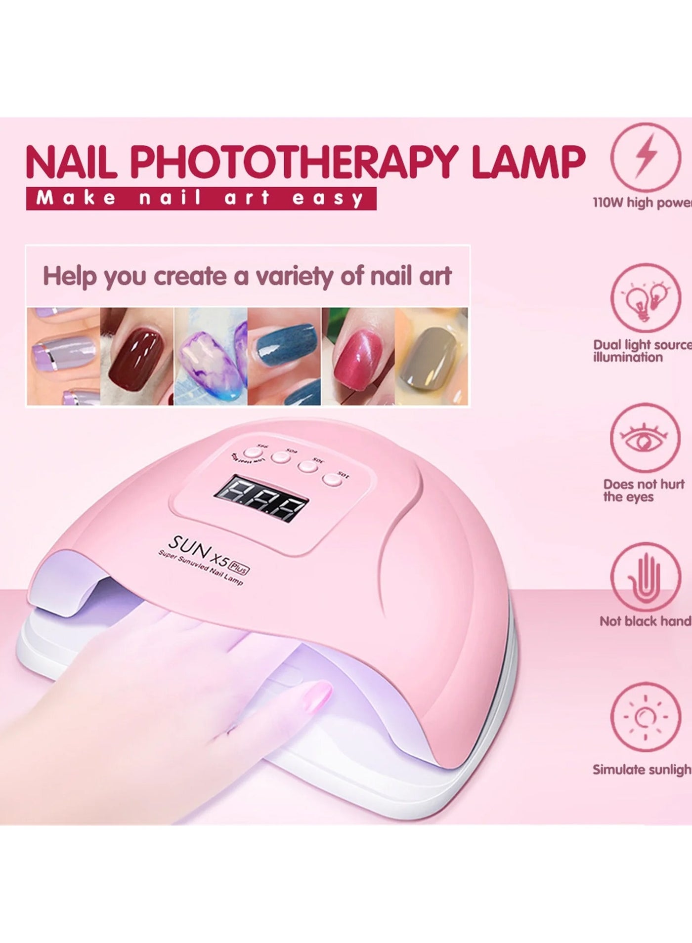 24Pcs Light Nail Dryer, Womdee UV Gel Nail Lamp 48W Gel Nail Polish LED UV Light Professional Nail Art Tools Accessories Senor For Gel Nails and Toe Nail Curing