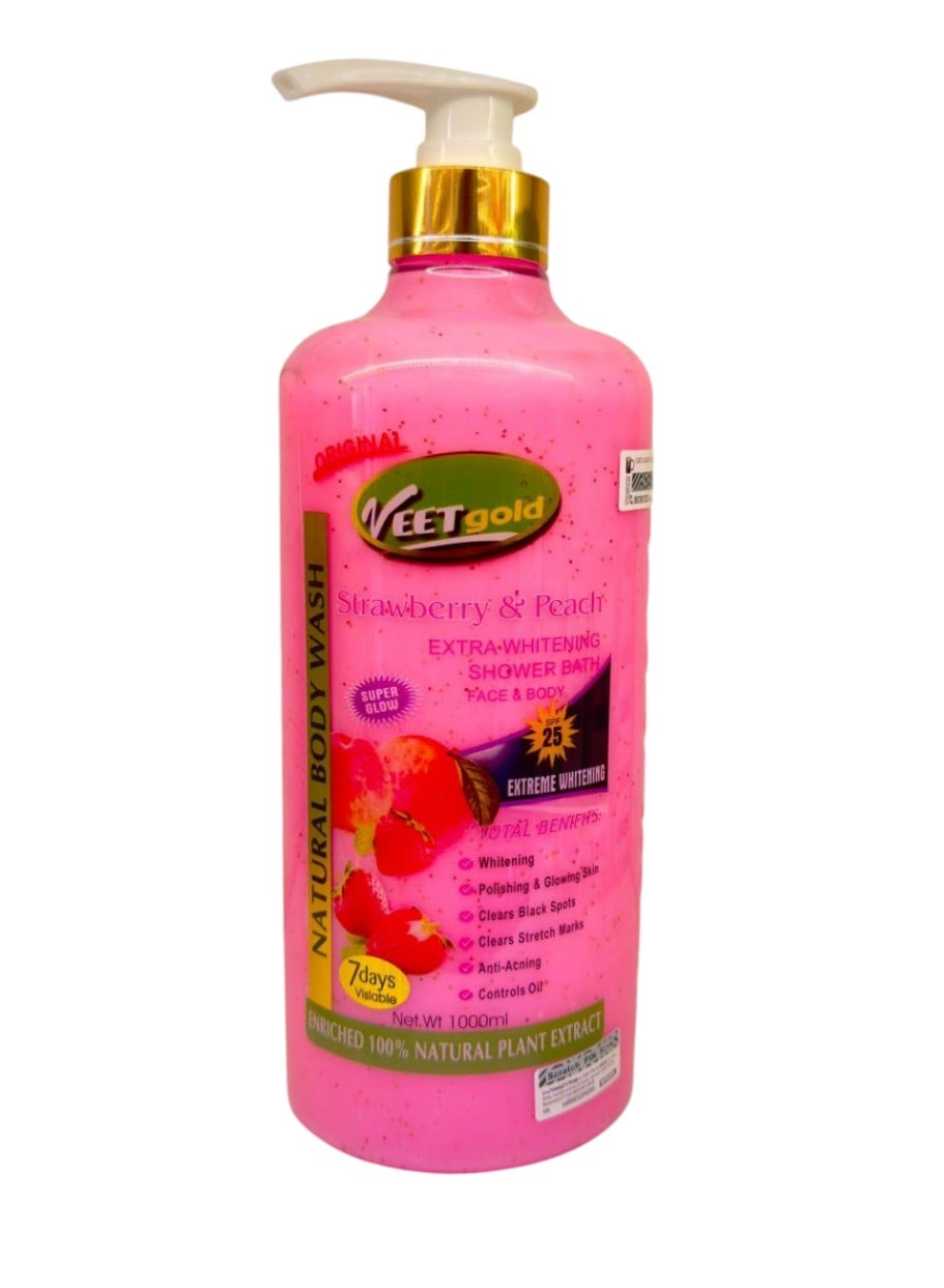 Strawberry And Peach Extra Whitening Shower Bath Face Body 1000 ML