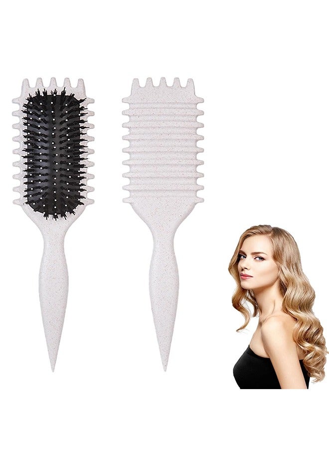 Fluffy Curl Defining Hair Brush - Elastic Hair Styling Comb For Bounce & Volume, Durable Plastic Bristles & Abs Handle
