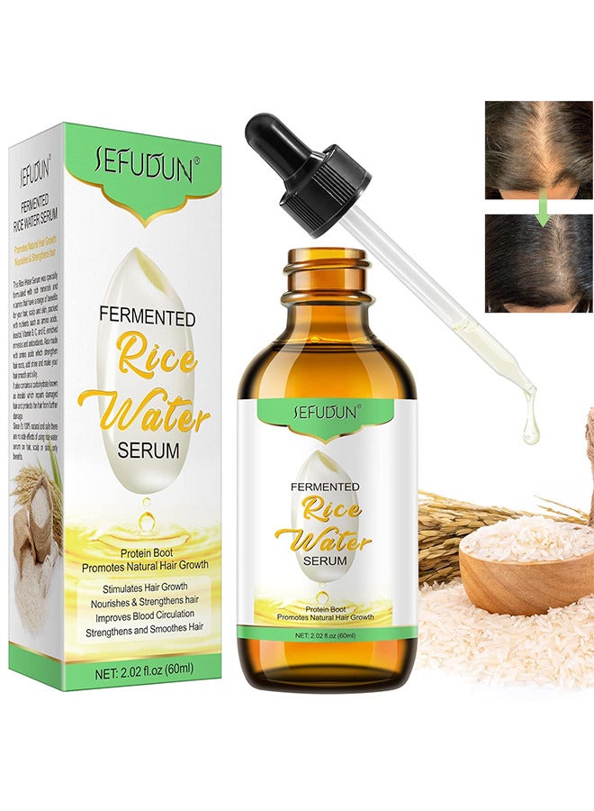 Rice Water For Hair Growth, Hair Growth Oil, Rice Water Hair Growth Treatment For Stronger Thicker Longer Hair Regrowth, Prevent Hair Loss And Thinning For Men And Women 60ML