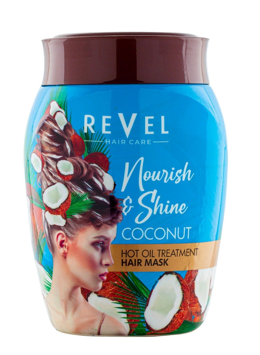 Revel Hair Care Coconut Hot Oil Treatment Hair Mask For Unisex 1000ml, Hair Fall Control, Regrowth