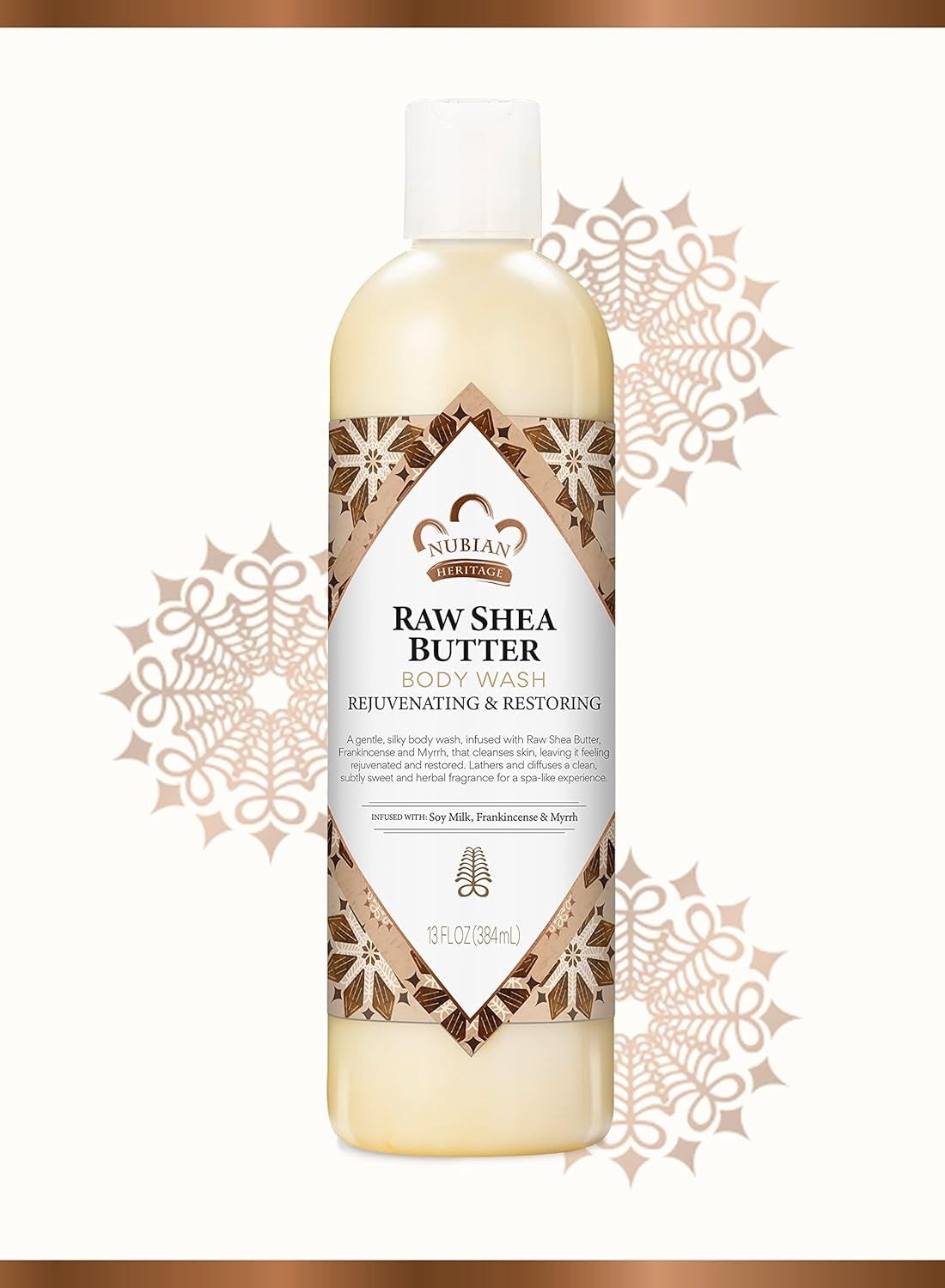 Nubian Heritage Body Wash Raw Shea Butter for Dry Skin Paraben Free Body Wash, 13 oz