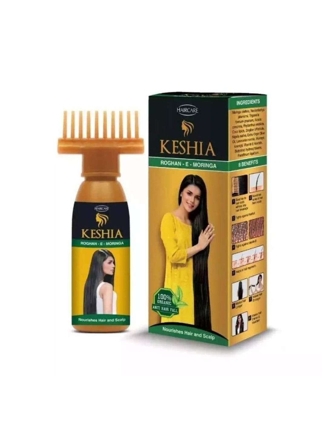 Keshia 100% Organic Hair Oil With Root Comb