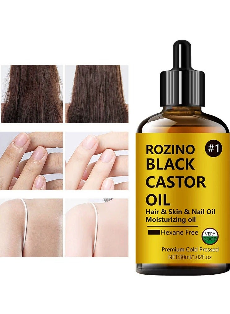 Black Castor Oil Eyelash Hair Skin Body Moisturizing Essential Oil