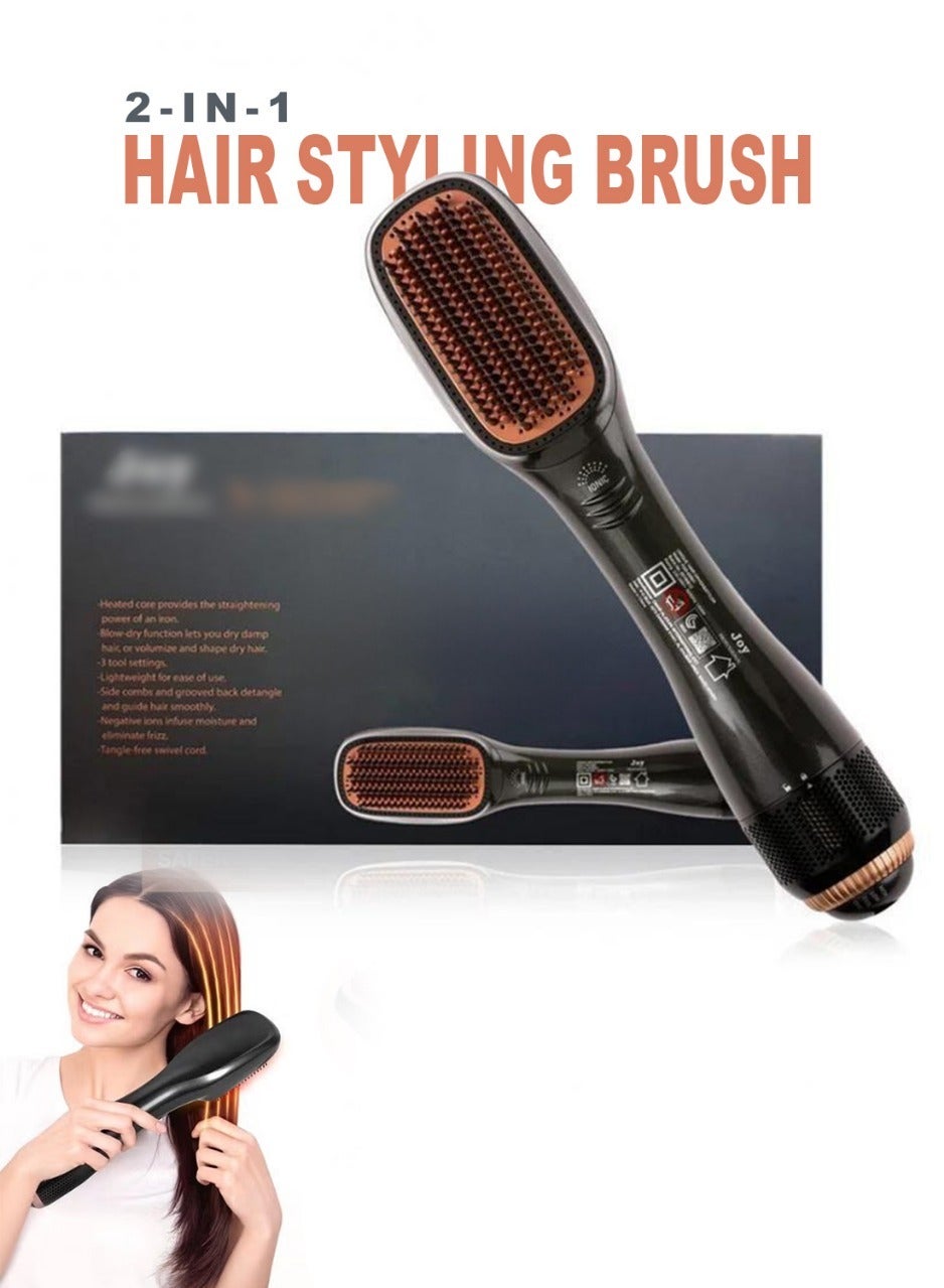 2-in-1 Hair Dryer & Styling Brush – Ionic Technology, Adjustable Heat, and Travel-Friendly Design