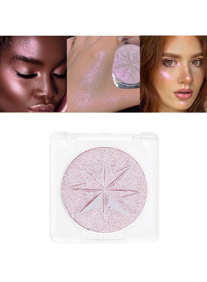 Erinde Pearl White Shimmer Glitter Highlighter Highlight Makeup Contour Powder, Silver Face Illuminator Highlighter, Highlighter Makeup iluminadores Illuminator for Face Body Cheek G04# Dazzling Mist