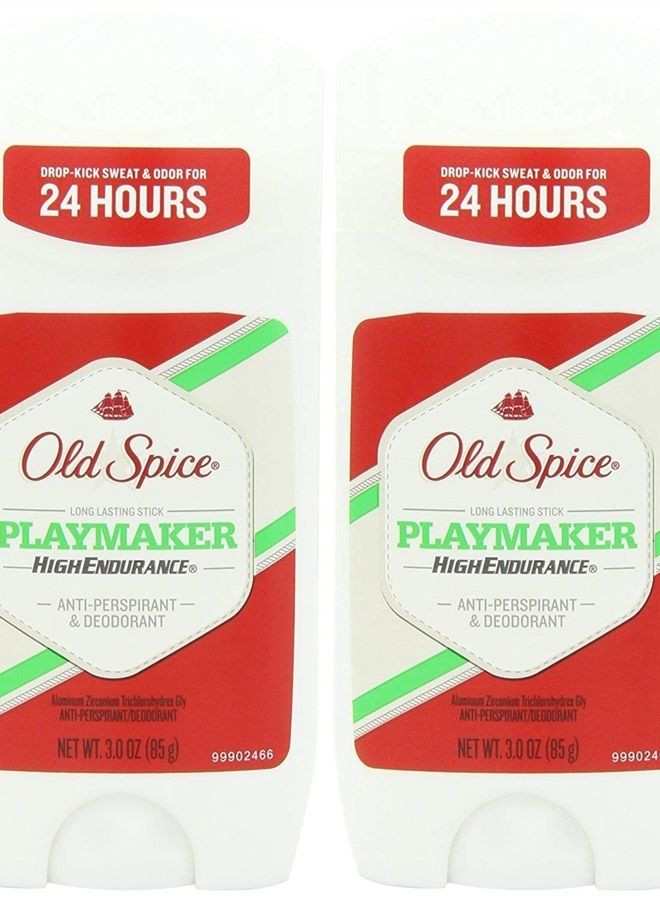 High Endurance Invisible Solid Antiperspirant Deodorant, Playmaker Scent, 3 Ounce (Pack of 2)