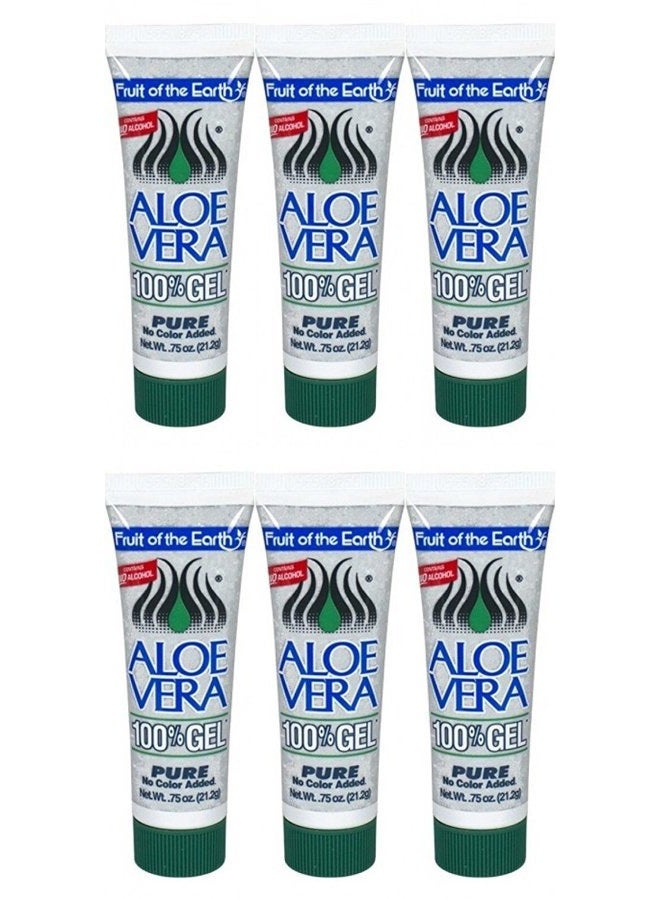 Aloe Vera Gel Tube 0.75 Oz Travel Size (Pack of 6)