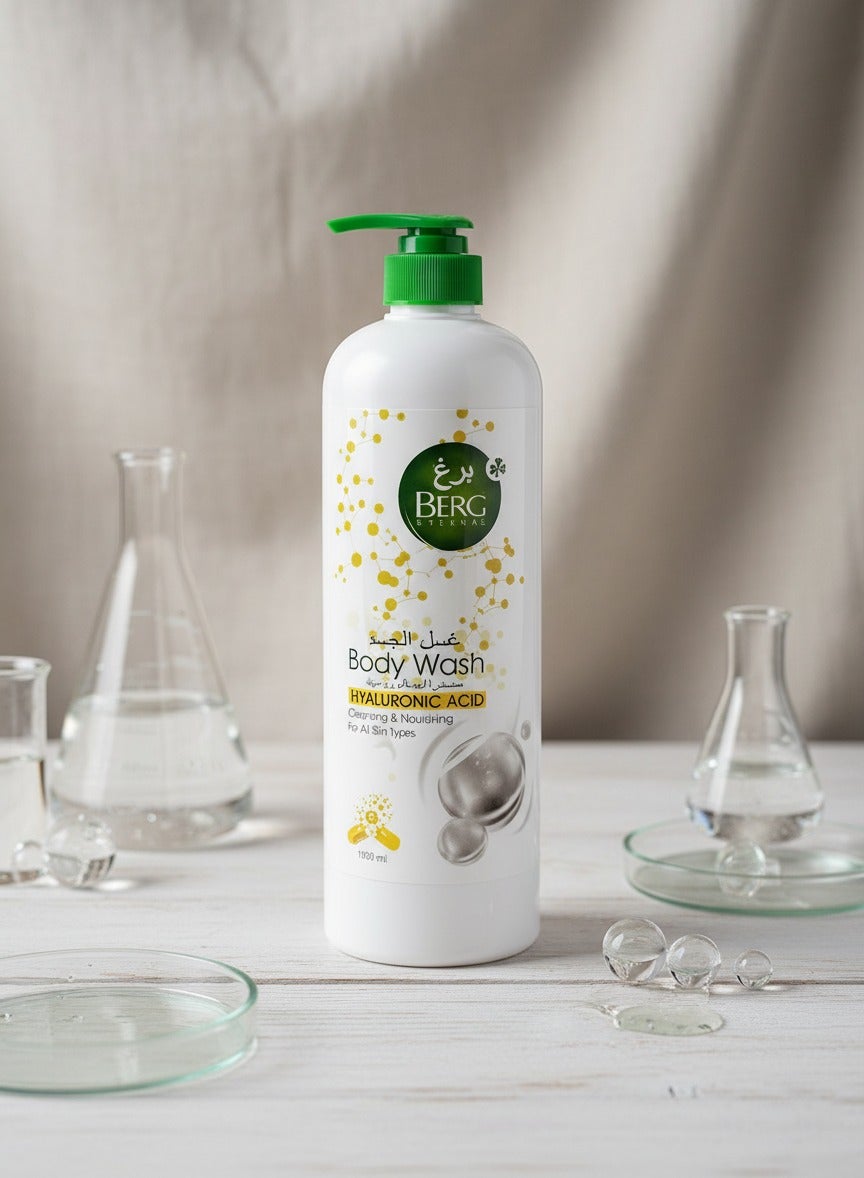 Berg Natural Brightening Body Wash – Hyaluronic Acid & Vitamin B5 Infused for All Skin Types (1000 ml)
