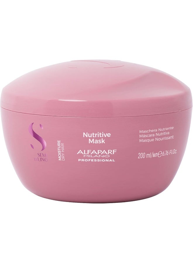 Semi Di Lino Moisture Nutritive Mask 200ml | Intensive Hydration Hair Mask for Dry, Dehydrated Hair, Restores Softness And Shine