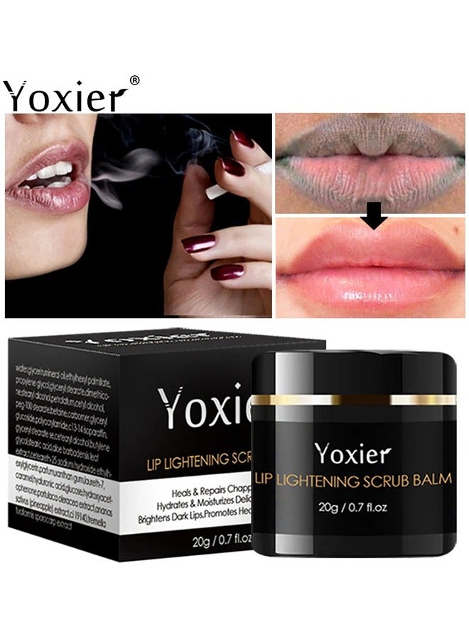 Lip Scrub For Dry Lips 20G, Lighten Dark Lips For Men Women Natural Balm Moisturizer Exfoliator Sleeping, Lip Exfoliator And Moisturizer For Dry Chapped Lips ﻿
