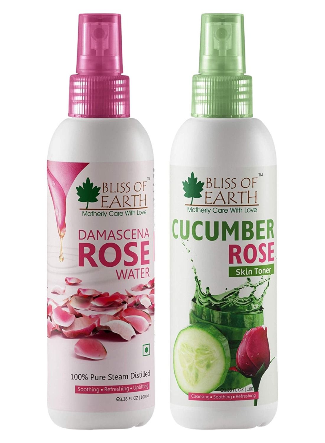 Pure 100ML Damascena Rose Water Spray 100ML Cucumber Rose Skin Mist Toner For Face Refreshing and Clarifying Pore Minimizing and Soothing