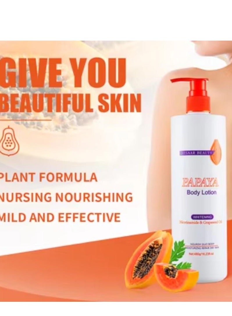 Organic Papaya Whitening Cream Body Moisturizing Nourishing Lightening Body Lotion Cream for Black Skin 480 g