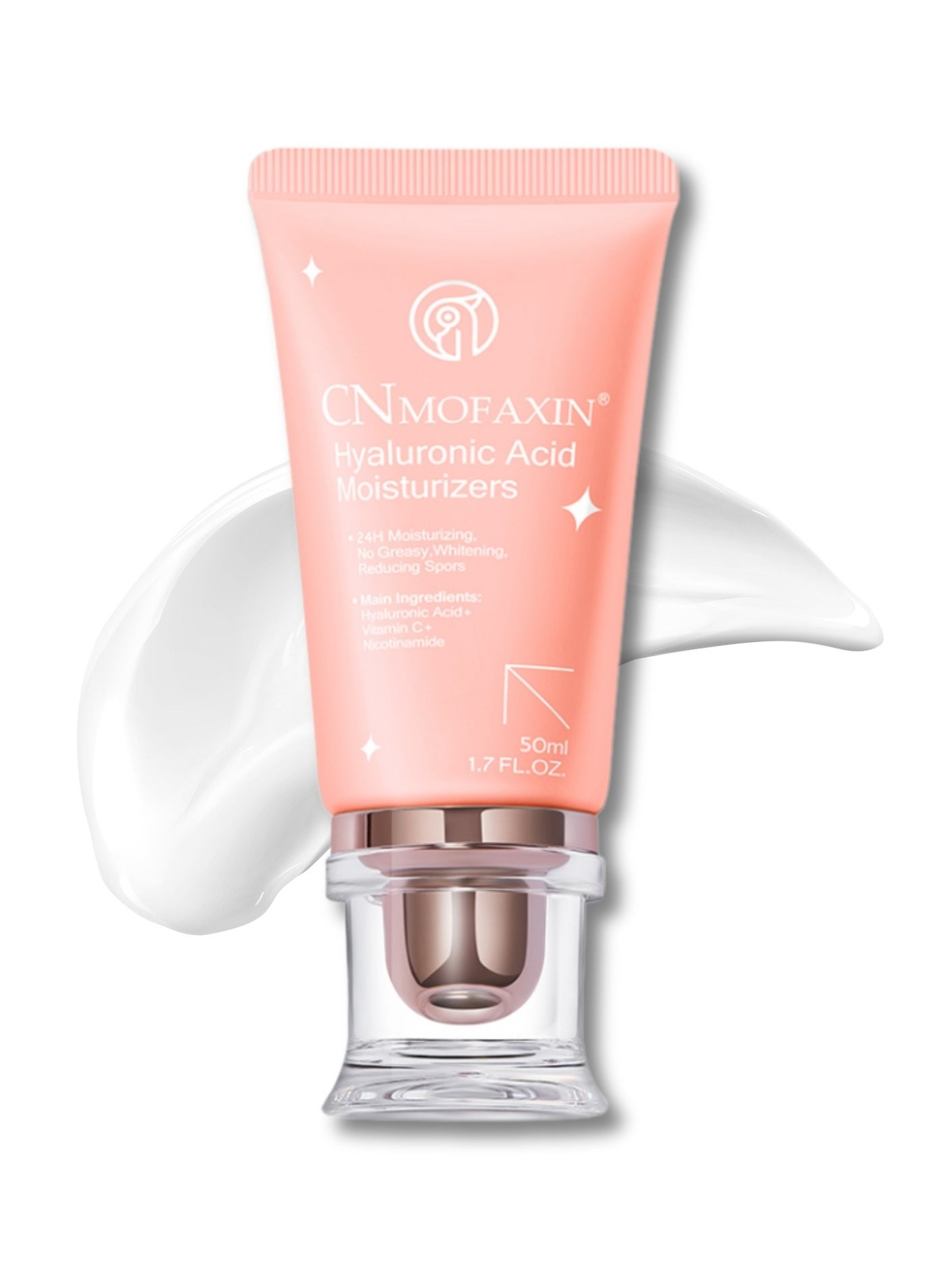 Hyaluronic Acid Cream, Face Moisturizer For Sensitive Skin, Body Lotion with Vitamin C & Nicotinamide for 24-Hour Hydration, Non Greasy Moisturizing Hand Lotion for Even Tone Skin, 50ml