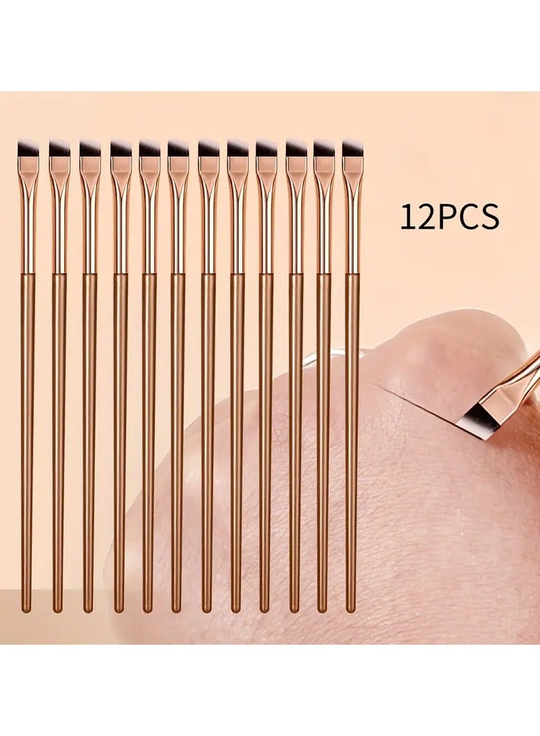 12pcs Ultra-fine Eyeliner Brush Soft Hair Makeup Brush Portable Eyebrow Brush Multi-functional Makeup Tool