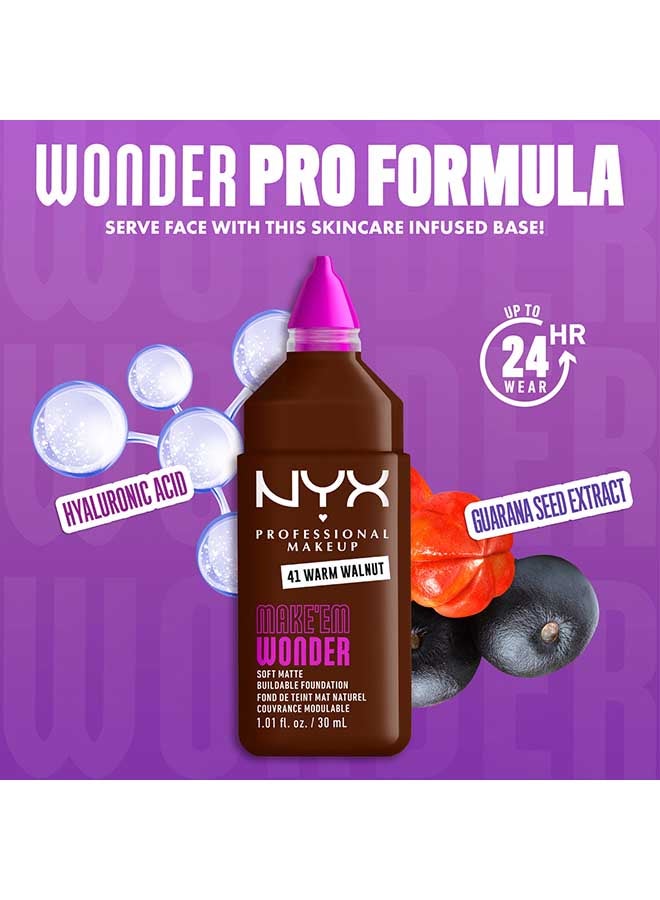 Make 'EM Wonder, 24H Soft Matte Foundation, Undetectable  Finish, Warm Walnut - image 4