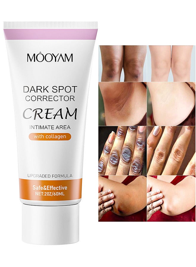 Underarm Dark Spot Corrector Cream, Dark Spot Remover For Underarm Neck Armpit Knees Elbows Private Areas Brighten And Moisturizes Body Instant Result 60ML