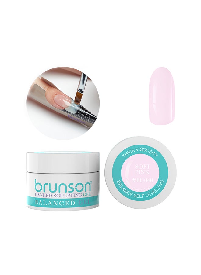 Sculpting Camouflage Uv Builder Gel Balanced Level Gel Uv Sculpting Nail Gel System Soft Pink Bg040 - 30Ml