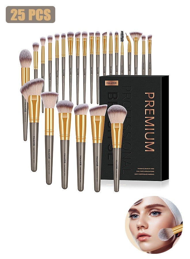 25 Pcs Makeup Brushes Set, Face Eye Makeup Brushes with Gift Box, Professional All-round Makeup Tools