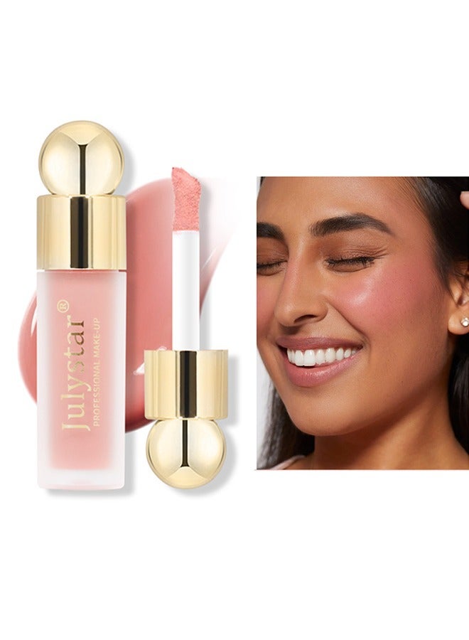 Velvet Liquid Blush - Velvet Cream Lightweight Natural Looking Waterproof Long Lasting Blush Makeup for Cheek Natural Looking Soft Cream Liquid Blush Stick (#03)